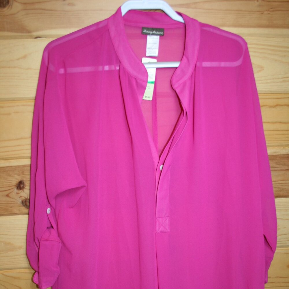 NWTS Tommy Bahama Sheer mandarin collar tunic Size Large